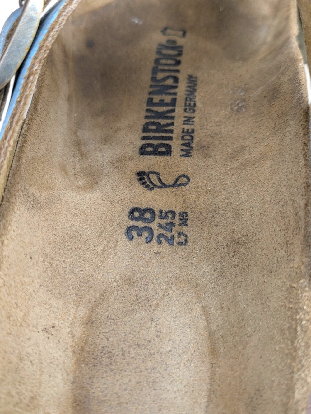 Birkenstock Gizeh Washed Metallic Blue Leather Sandals EU 38 US L7 M5 S4089 - Picture 10 of 12